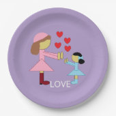 Alle Kinder brauchen Liebe: Lavendel Pappteller (Vorderseite)