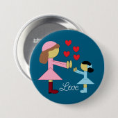 Alle Kinder brauchen Liebe: Tiefenblau Button (Vorne & Hinten)