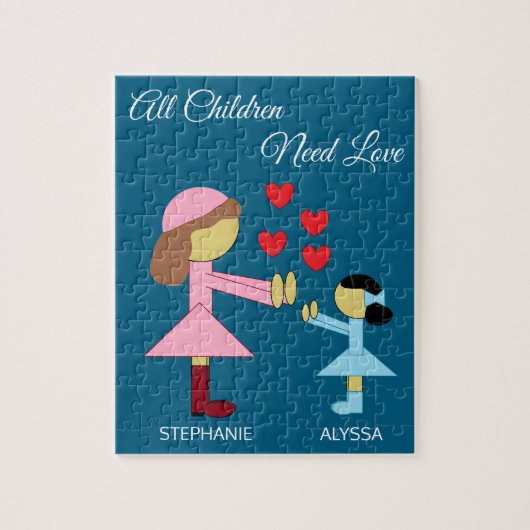 Alle Kinder brauchen Liebe: Tiefenblau Puzzle (Vertikal)