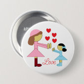 Alle Kinder brauchen Liebe: Weiß Button (Vorne & Hinten)