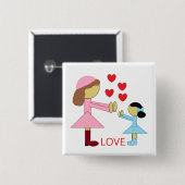 Alle Kinder brauchen Liebe: Weiß Button (Vorne & Hinten)