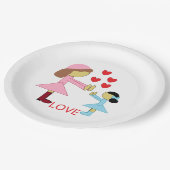 Alle Kinder brauchen Liebe: Weiß Pappteller (Schrägansicht)