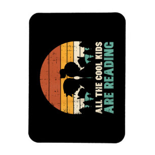 Alle Kinder lesen Retro-Lese-Buchliebhaber Jungen Magnet