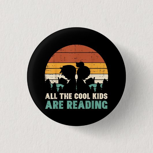 Alle Kinder lesen Retro Read Book Lover Boys Gi Button (Vorderseite)