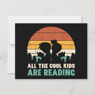 Alle Kinder lesen Retro Read Book Lover Boys Gi Feiertagskarte