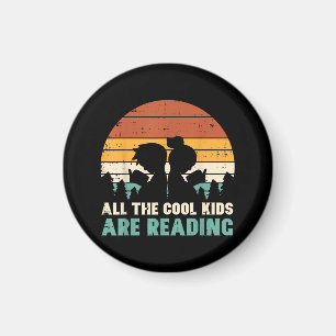 Alle Kinder lesen Retro Read Book Lover Boys Gi Magnet