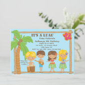 Alle Kinder Luau Geburtstag Einladung (Stehend Vorderseite)