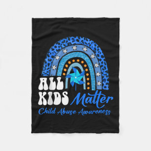 Alle Kinder - Pinwheel Blue Rainbow Child Missbrau Fleecedecke