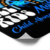 Alle Kinder - Pinwheel Blue Rainbow Child Missbrau Poster (Ecke)