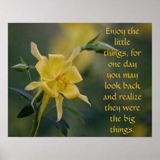 Alle kleinen Dinge gelbe Blumen Poster (Vorne)
