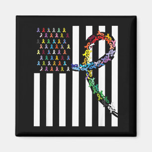 Alle Krebsangelegenheiten Awareness USA-Flagge All Magnet