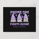Alle Krebsbewusstsein Lavendel Ribbon Gnome Postkarte (Vorderseite)
