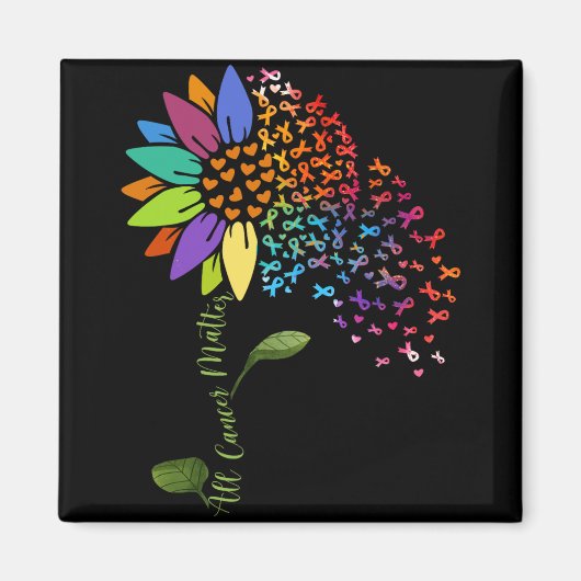 Alle Krebserkrankungen Bewusstsein Tag Sonnenblume Magnet (Vorne)