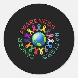 Alle Krebserkrankungen für das gesamte Krebsbewuss Runder Aufkleber