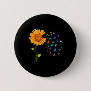 Alle Krebsprobleme Sonnenblumen-Weltkrebs-Bewussts Button