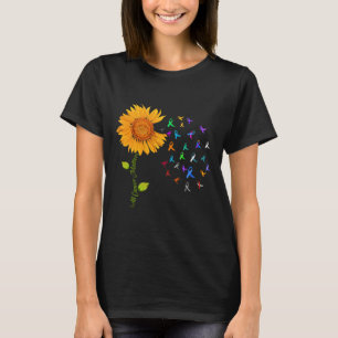 Alle Krebsprobleme Sonnenblumen-Weltkrebs-Bewussts T-Shirt