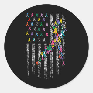 Alle Krebsprobleme World Cancer Awareness Ribbs Runder Aufkleber