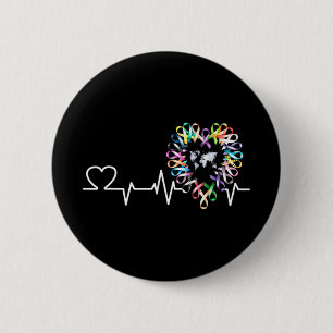 Alle Krebsthemen Aufklärungstag Herzschlag Band Button
