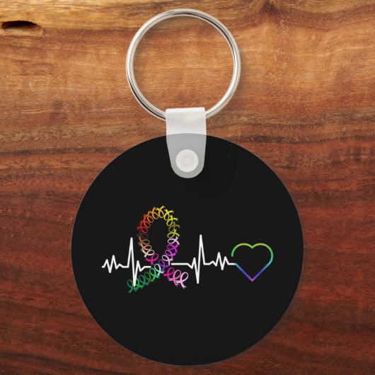 Alle Krebsthemen Aufklärungstag Herzschlag Krebs Schlüsselanhänger (Vorderseite)
