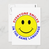 Alle lächeln in derselben Sprache Postkarte (Vorne/Hinten)