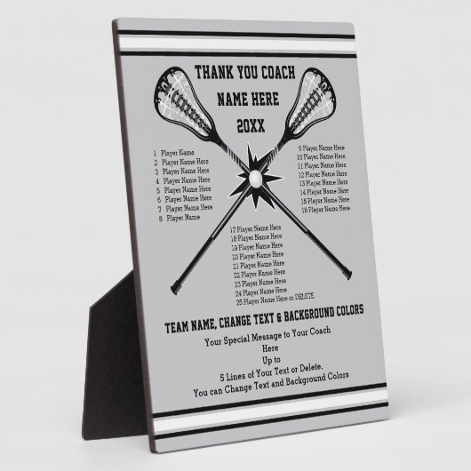 Alle Lacrosse Coach Geschenke, Teamfarbe Fotoplatte (Seite)