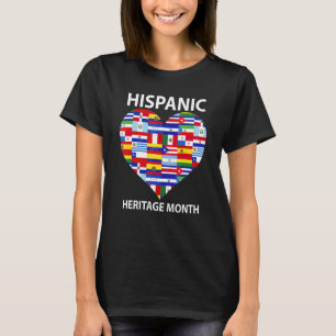Alle Länder Flaggen Monat des phispanischen Kultur T-Shirt
