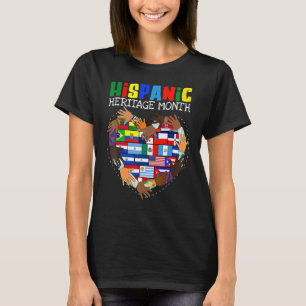 Alle Länder handhaben Herz-Hispanic Heritage Monat T-Shirt