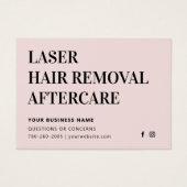 Alle Laser-Haarentfernungs-IPL-Aftercare-Karten (Vorderseite)