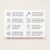 Alle Laser-Haarentfernungs-IPL-Aftercare-Karten (Rückseite)