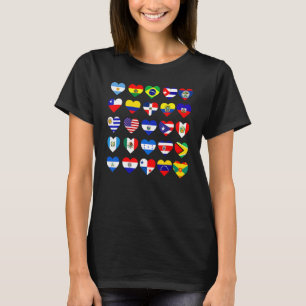 Alle lateinamerikanischen Flaggenländer Hispanic H T-Shirt