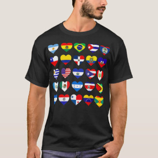 Alle lateinamerikanischen Flaggenländer Hispanic H T-Shirt