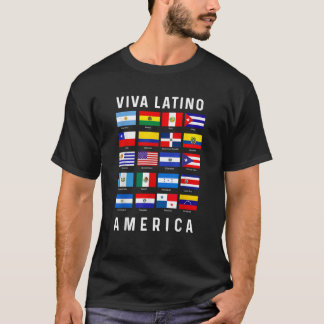 Alle lateinamerikanischen Flaggenländer Viva Latin T-Shirt