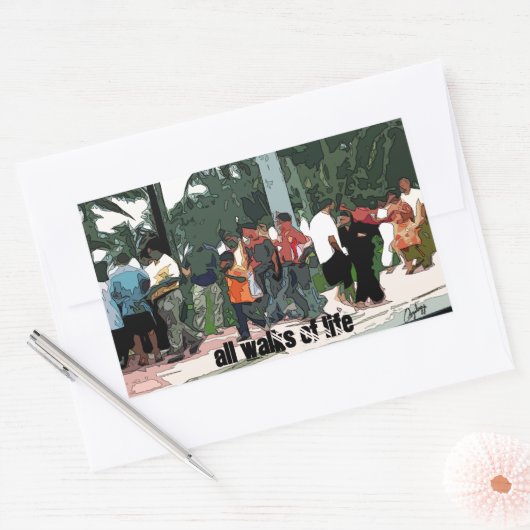 Alle Lebenswege Rechteckiger Aufkleber (Umschlag)