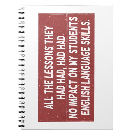 Alle Lehren, die sie gehabt hatten, hatten keine A Notizblock (Vorderseite)