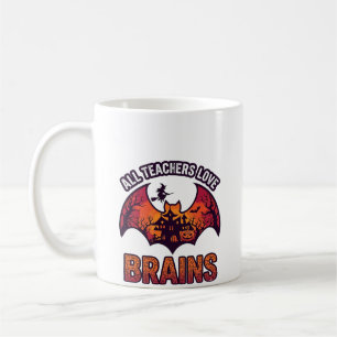 Alle Lehrer lieben Gehirne Halloween Fledermaus Sp Kaffeetasse