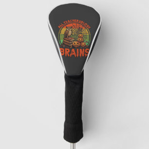 Alle Lehrer lieben Gehirne Halloween-Kürbisse Eule Golf Headcover