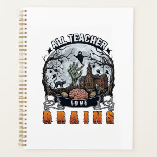 Alle Lehrer lieben Gehirne Halloween Zombie Hand H Planer