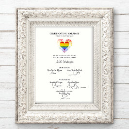Alle LGBT-Hochzeitzertifikate Pride Rainbow Heart Poster