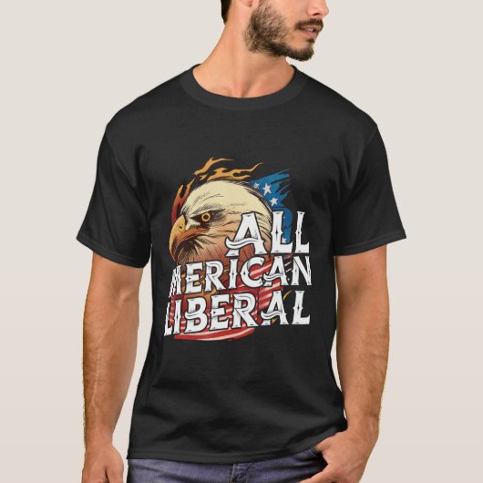 Alle liberalen Merican 4th July Day Eagle Usa Flag T-Shirt (Vorderseite)