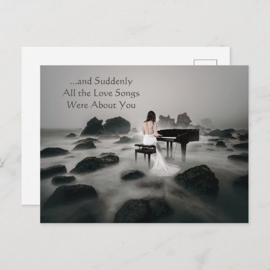 Alle Liebe Songs waren über Ihr romantisches Zitat Postkarte (Vorne/Hinten)
