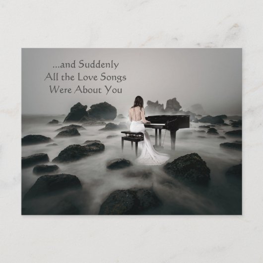 Alle Liebe Songs waren über Ihr romantisches Zitat Postkarte (Vorderseite)