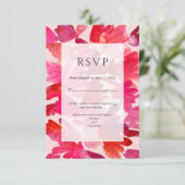 Alle Liebe Watercolor Pink Red Wedding RSVP Karte (Stehend Vorderseite)