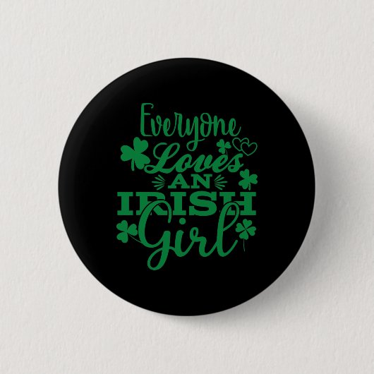Alle Lieben an einem irischen Girl St Patricks Day Button (Vorderseite)