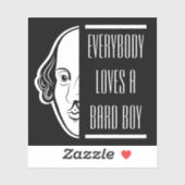 Alle Lieben ein Bard Boy Shakespeare Thespian Aufkleber (Blatt)