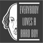 Alle Lieben ein Bard Boy Shakespeare Thespian Aufkleber (Vorderseite)
