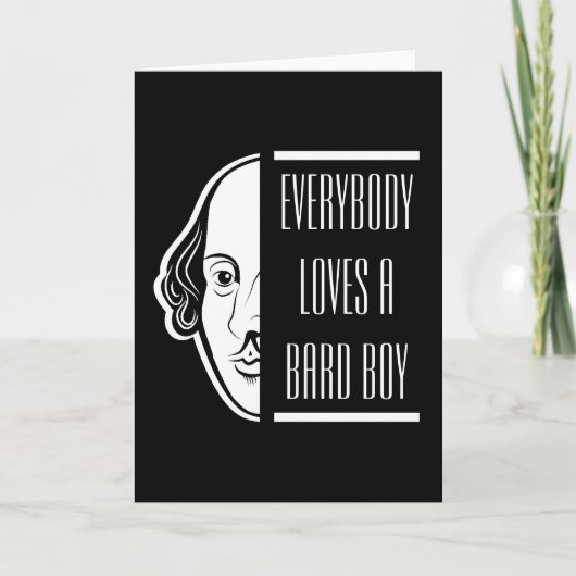 Alle Lieben ein Bard Boy Shakespeare Thespian Karte (Vorderseite)