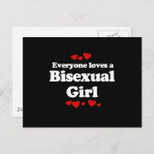 Alle Lieben ein Bisexueller T - Shirt Postkarte (Vorne/Hinten)