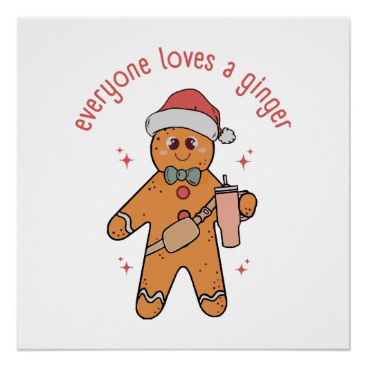 Alle Lieben ein Ingwer - Funny Christmas Poster (Vorderseite)