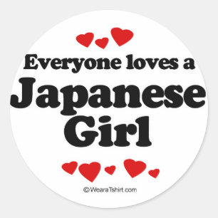 Alle Lieben ein japanisches Mädchen Runder Aufkleber