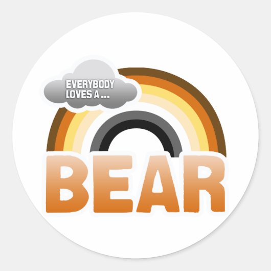Alle Lieben einen Bären Runder Aufkleber (Vorderseite)